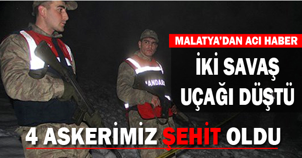 Malatya'da 2 askeri eğitim uçağı düştü
