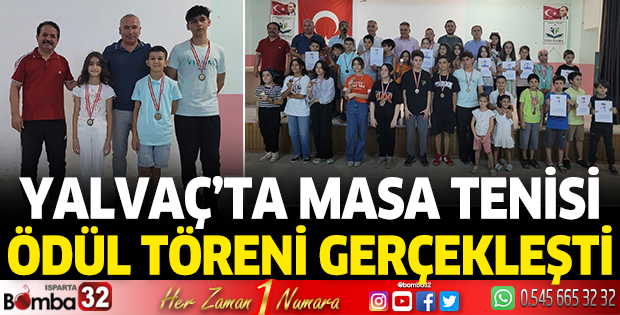 Masa tenisi ödül töreni gerçekleşti