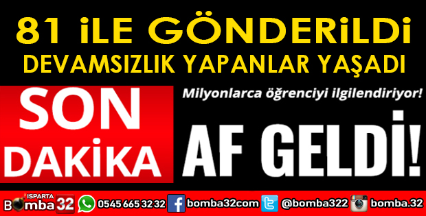MEB 81 İLE YAZI GÖNDERDİ ÖĞRENCİLERE AF