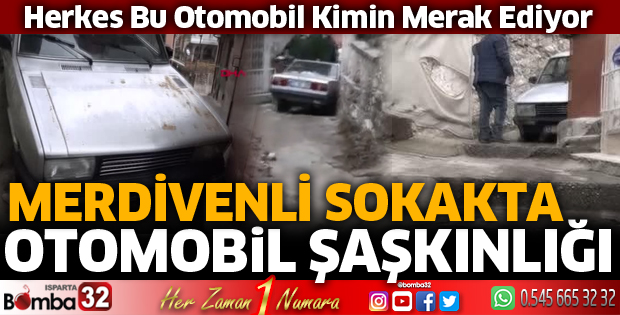 MERDİVENLİ SOKAKTA OTOMOBİL ŞAŞKINLIĞI