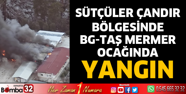 Mermer ocağında yangın