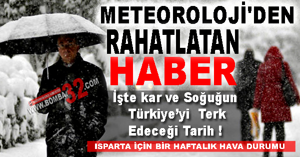 METEOROLOJİ'DEN RAHATLATAN  HABER 