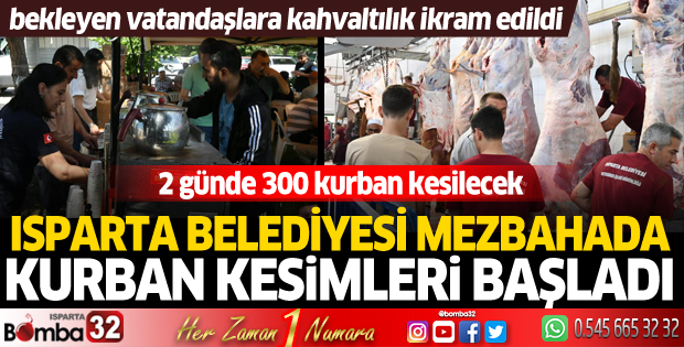 Mezbahada hayvan kesimleri başladı: 2 günde 300 kurban kesilecek