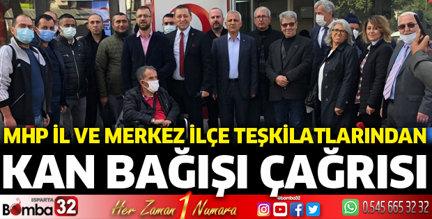 MHP'den kan bağışı çağrısı