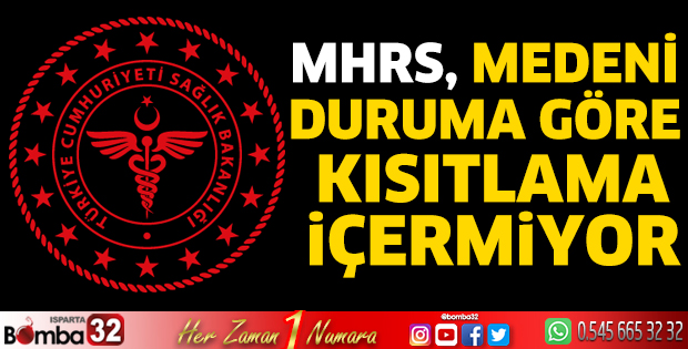 MHRS, medeni duruma göre kısıtlama içermiyor