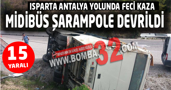 Midibüs Şarampole Devrildi