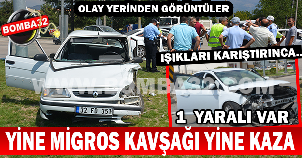 MİGROS KAVŞAĞINDA KAZA 