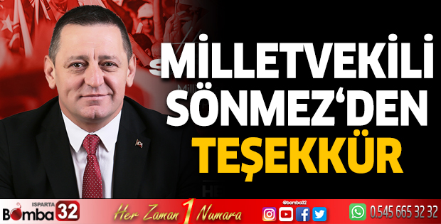 Milletvekili Sönmez'den teşekkür