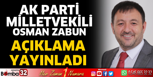 Milletvekili Zabun açıklama yayınladı