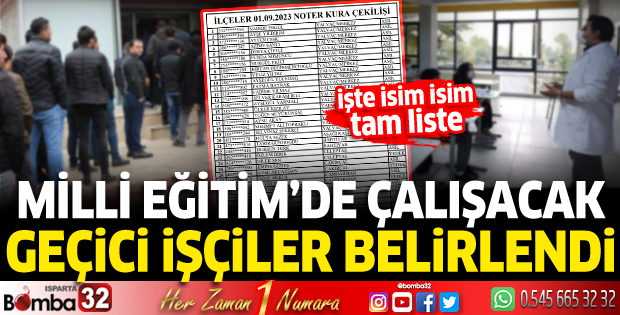 Milli Eğitim’de çalışacak geçici işçiler belirlendi