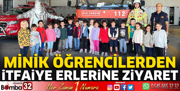 Minik öğrencilerden itfaiye erlerine ziyaret