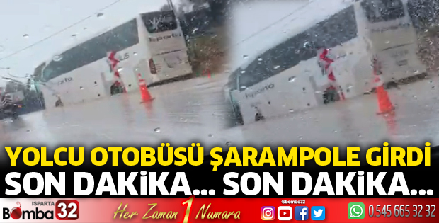 Miskinlerde yolcu otobüsü şarampole girdi