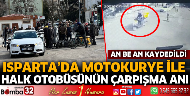 Motokurye ile özel halk otobüsü çarpıştı