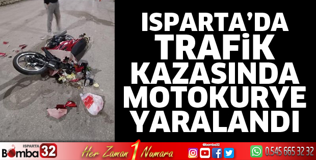 Motokurye kazada yaralandı