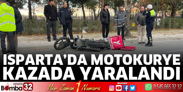 Motokurye kazada yaralandı