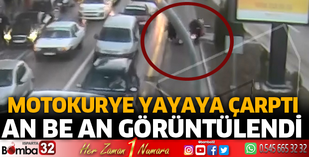 Motokuryenin yayaya çarpma anı kamerada