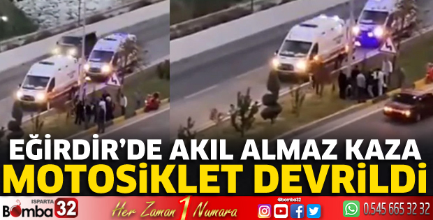 Motosiklet devrildi