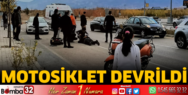 Motosiklet devrildi