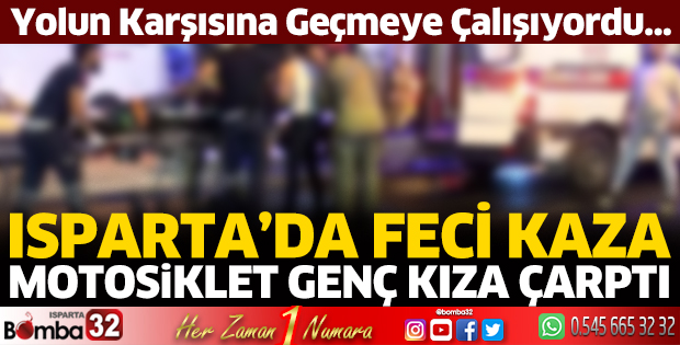 Motosiklet genç kıza çarptı 