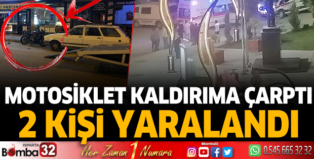 Motosiklet kaldırıma çarptı 2 yaralı