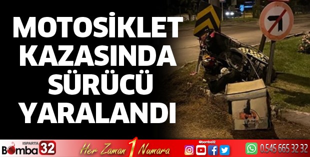 Motosiklet kazasında sürücü yaralandı
