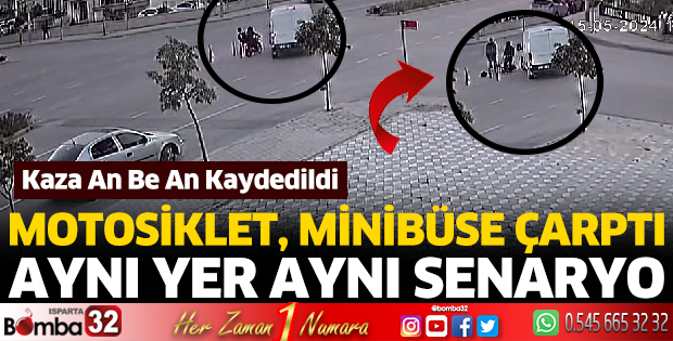 Motosiklet minibüse çarptı