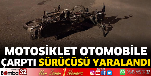 Motosiklet otomobile çarptı