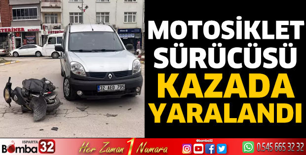 Motosiklet sürücüsü kazada yaralandı