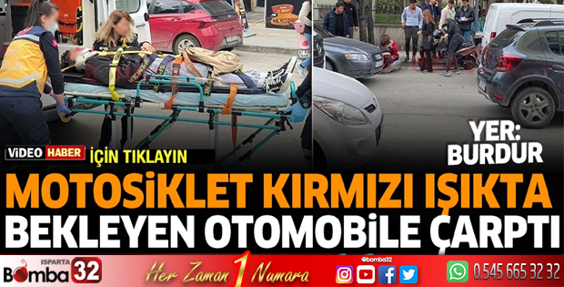 Motosiklet sürücüsü otomobile arkadan çarptı!