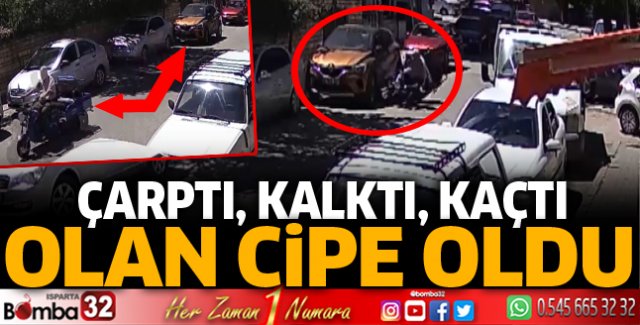Motosiklet sürücüsü park halindeki otomobile çarptı