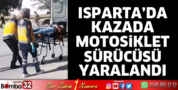 Motosiklet sürücüsü yaralandı