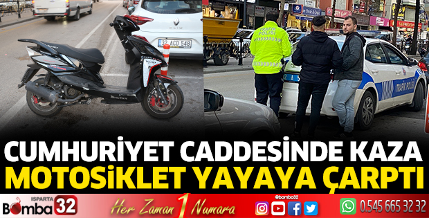 Motosiklet yayaya çarptı