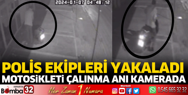 Motosikletin çalınma anı kamerada