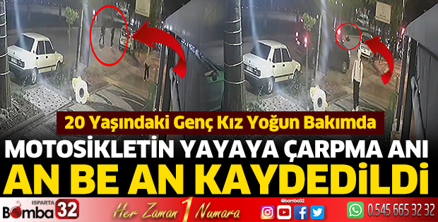 Motosikletin yayaya çarpma anı kamerada