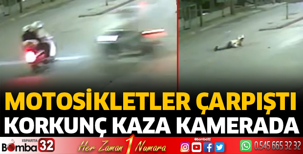 Motosikletler çarpıştı