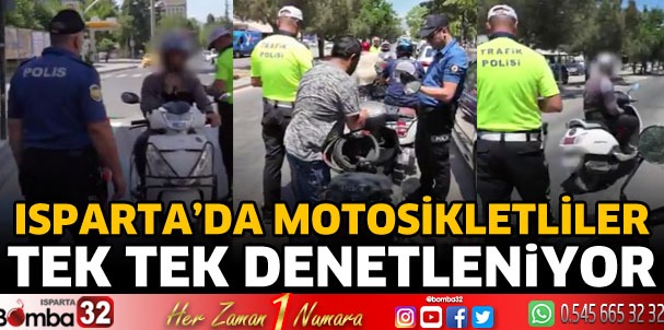 Motosikletliler tek tek denetleniyor