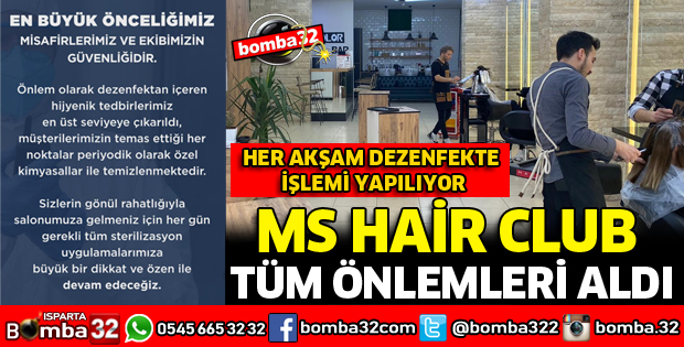 MS HAİR CLUB'TA HER GÜN HİJYEN TEMİZLİĞİ YAPILIYOR