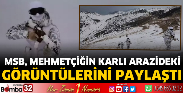 MSB, Mehmetçiğin karlı arazideki görüntülerini paylaştı