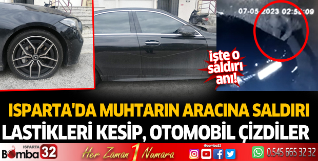 Muhtarın aracına saldırı