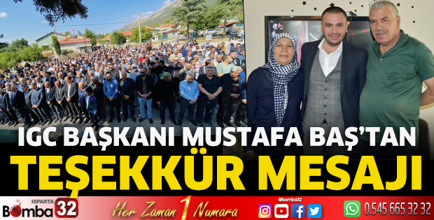 Mustafa Baş'tan teşekkür mesajı