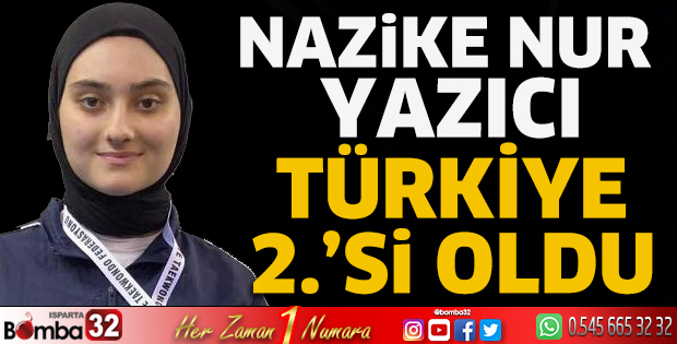 Nazike Nur Yazıcı Türkiye 2.’si oldu