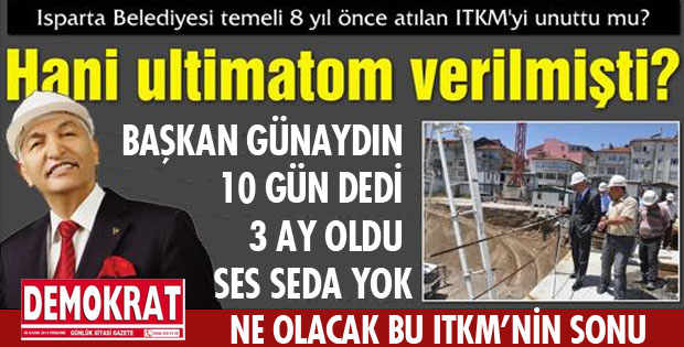 NE ZAMAN BİTİRİLECEK BELLİ DEĞİL