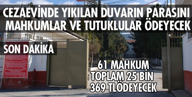 O DUVARIN PARASINI MAHKUMLAR ÖDEYECEK