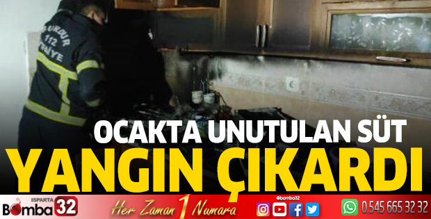 Ocakta unutulan süt yangın çıkardı
