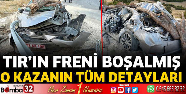 Odun yüklü tırın freni boşalmış