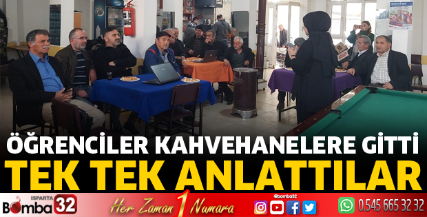Öğrenciler kahvehanelerde eğitim verdi