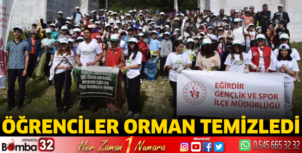 Öğrenciler orman temizledi