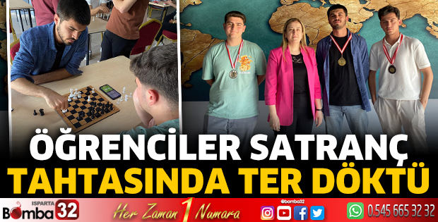Öğrenciler satranç tahtasında ter döktü