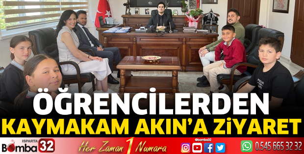 Öğrencilerden Kaymakam Akın'a ziyaret