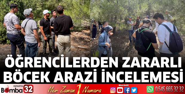 Öğrencilerden zararlı böcek arazi incelemesi